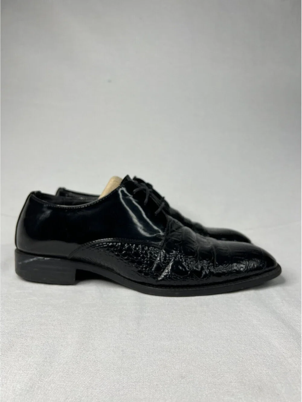 Bolano Men’s Dress Shoes Simpson-000 Black Crocodile Print Size 7.5